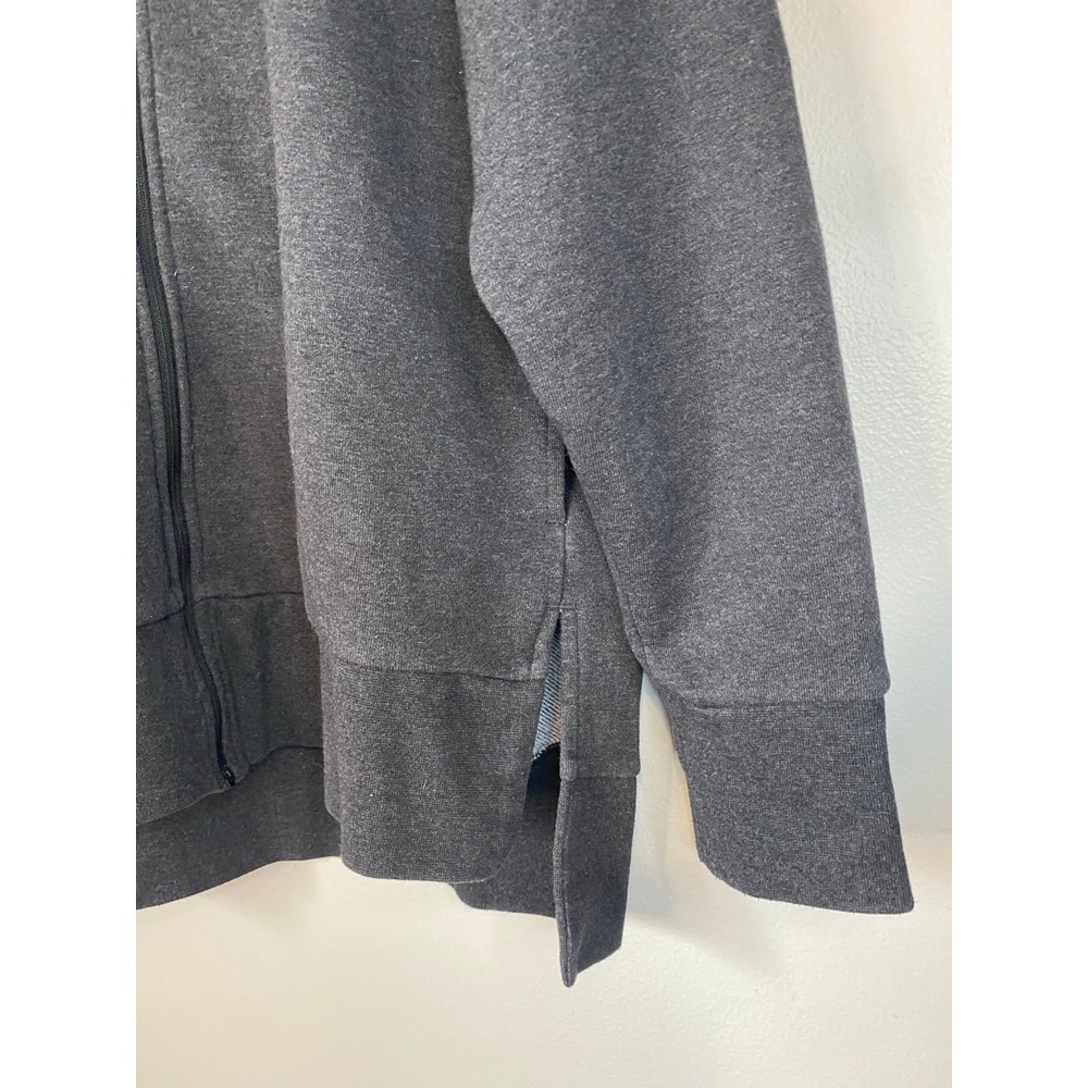 Nike Women's Gray Dri-FIT High Low Split Hem Zip Up Jacket - Picture 3 of 6
